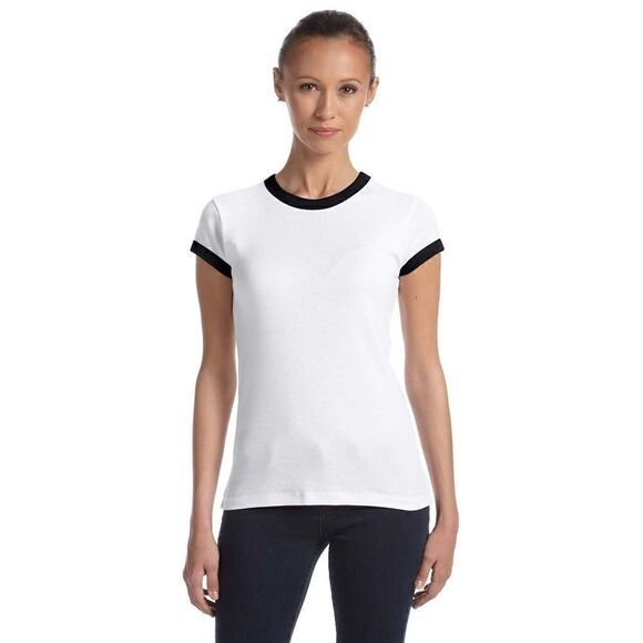 Medium White and Black Classic Chaser Tee - Picture 2 of 8